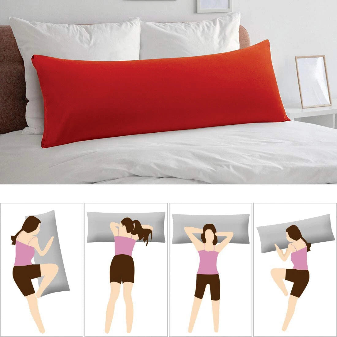 Luxury 2000TC Soft Body Pillow case Full Long Pillow Case