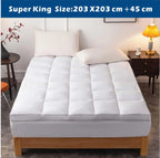 Hotel 1000GSM Bamboo Pillowtop Mattress Topper Protector Thick 3D Snow Down Fill   White