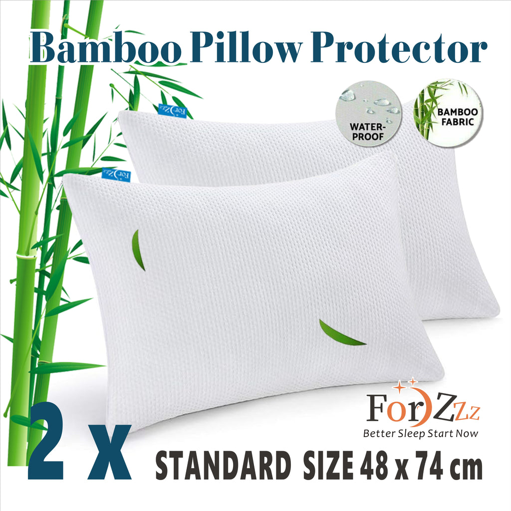 Twin pack Waterproof Bamboo Pillow Protector Cover Standard/Body Size Pillowcase