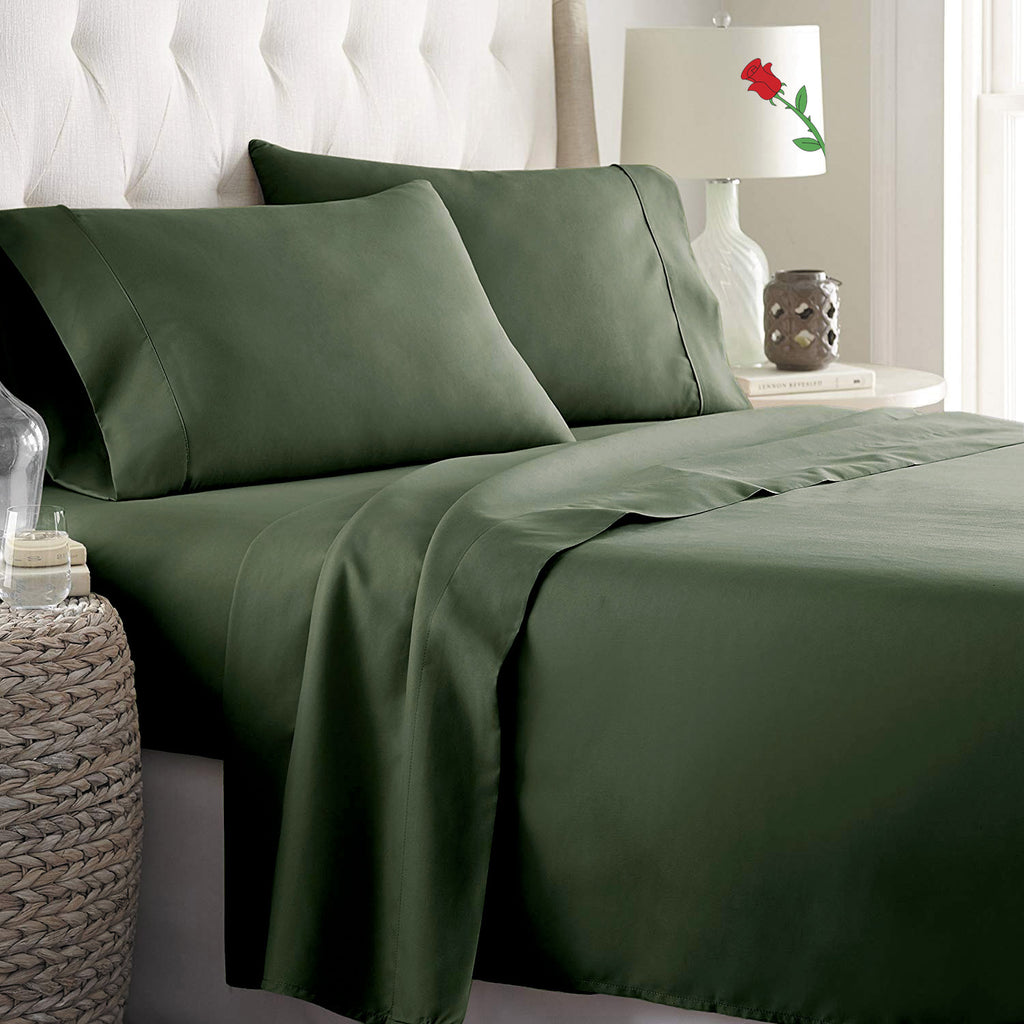 Hotel 2000TC 4 Pieces Ultra Soft Flat Fitted Sheet Set
