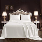 Hotel 4 Pieces Silk Satin Flat Fitted Sheet Bed Set Single Double Queen King Bed
