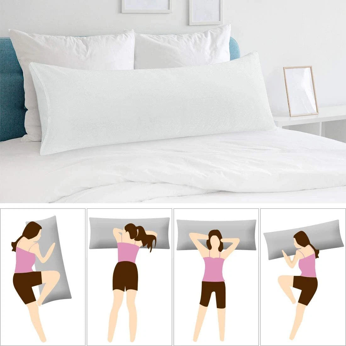 Luxury 2000TC Soft Body Pillow case Full Long Pillow Case