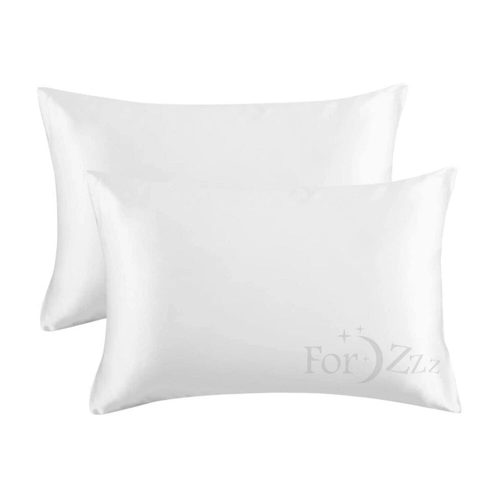 Twin Pack Satin Art Silk Pillowcases - Standard Size 48cm x 74cm | Hair & Skin Care