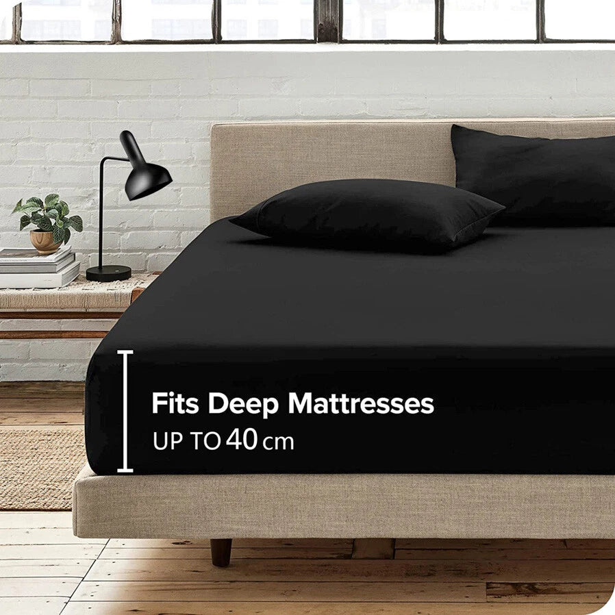 2200TC Extra Deep Fitted Sheet Set Pillowcases