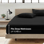 2200TC Extra Deep Fitted Sheet Set Pillowcases