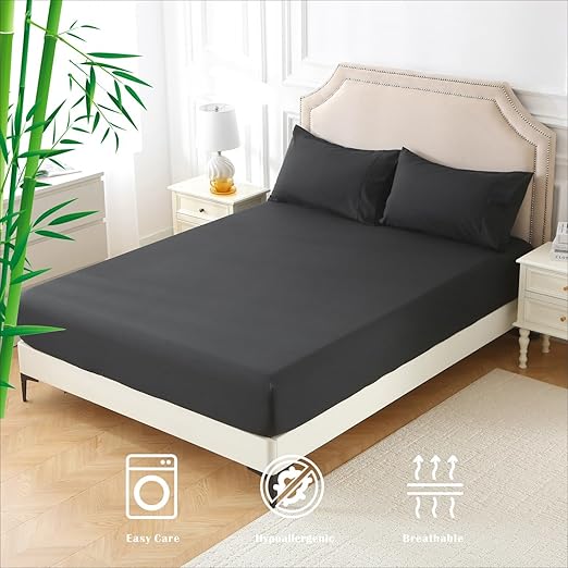 2000TC Nature Ultra Bamboo Blend Fitted Sheet &Pillowcase Set