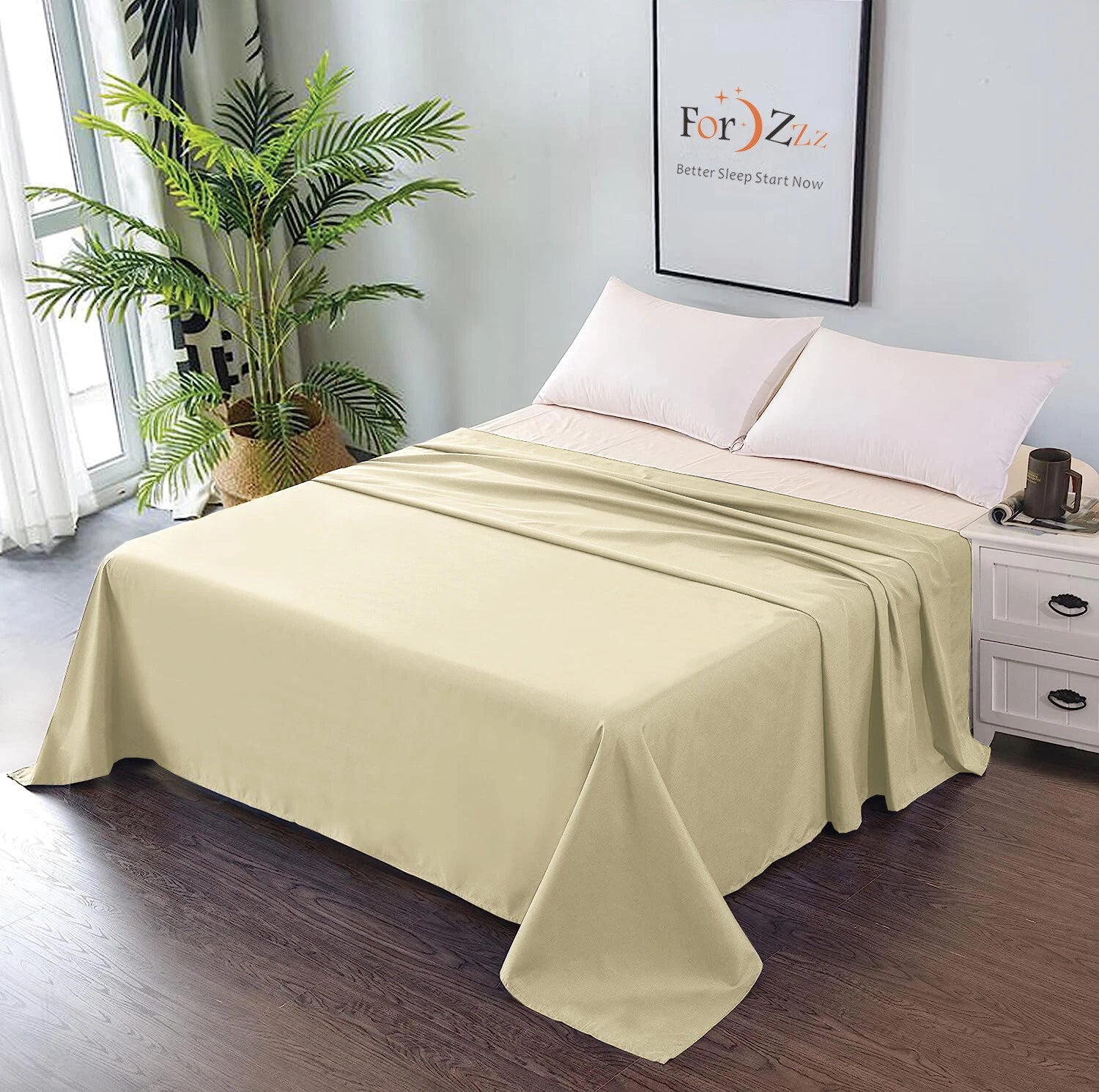 3PCS 2000TC Flat Sheet Set  (No fitted sheet)