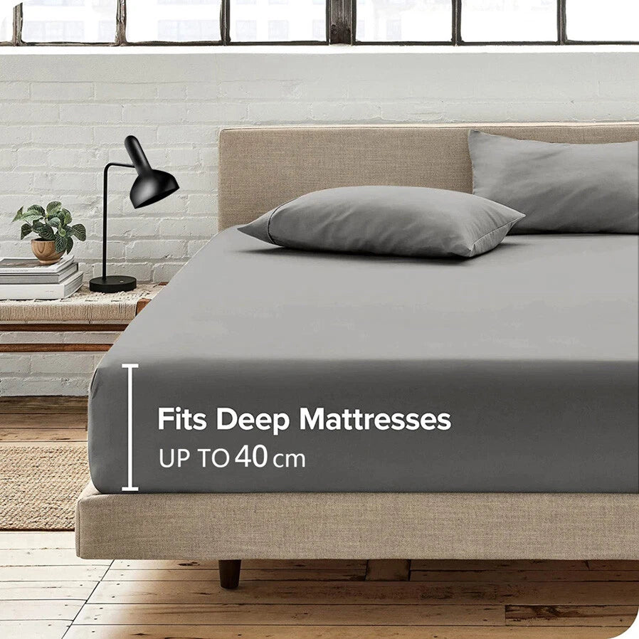 2200TC Extra Deep Fitted Sheet Set Pillowcases