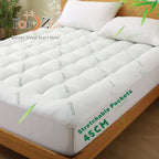 Hotel Cooling Bamboo Mattress Topper Mattress Pad Double Queen King Pillow Top