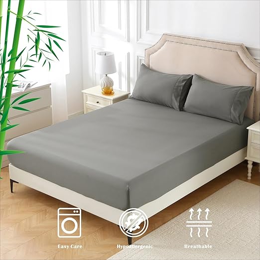 2000TC Nature Ultra Bamboo Blend Fitted Sheet &Pillowcase Set