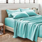 2200TC 6 Pieces Flat Fitted 4 x Pillowcases Bedding Sheet Set