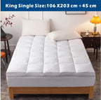 Hotel 1000GSM Bamboo Pillowtop Mattress Topper Protector Thick 3D Snow Down Fill   White