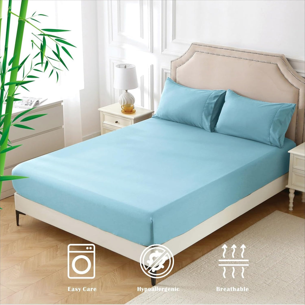 2000TC Nature Ultra Bamboo Blend Fitted Sheet &Pillowcase Set