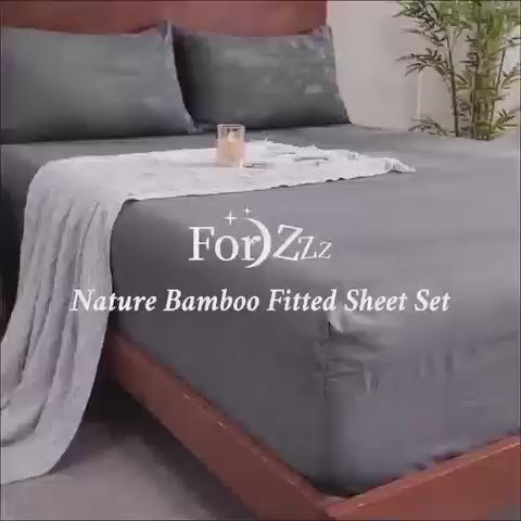 2000TC Nature Ultra Bamboo Blend Fitted Sheet &Pillowcase Set