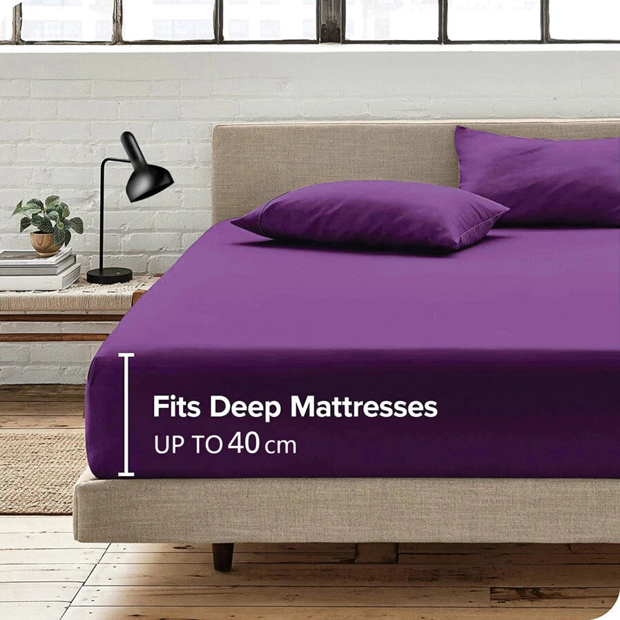 2200TC Extra Deep Fitted Sheet Set Pillowcases