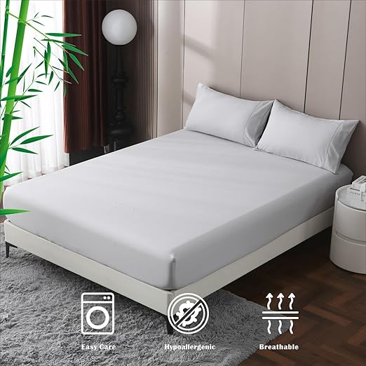 2000TC Nature Ultra Bamboo Blend Fitted Sheet &Pillowcase Set