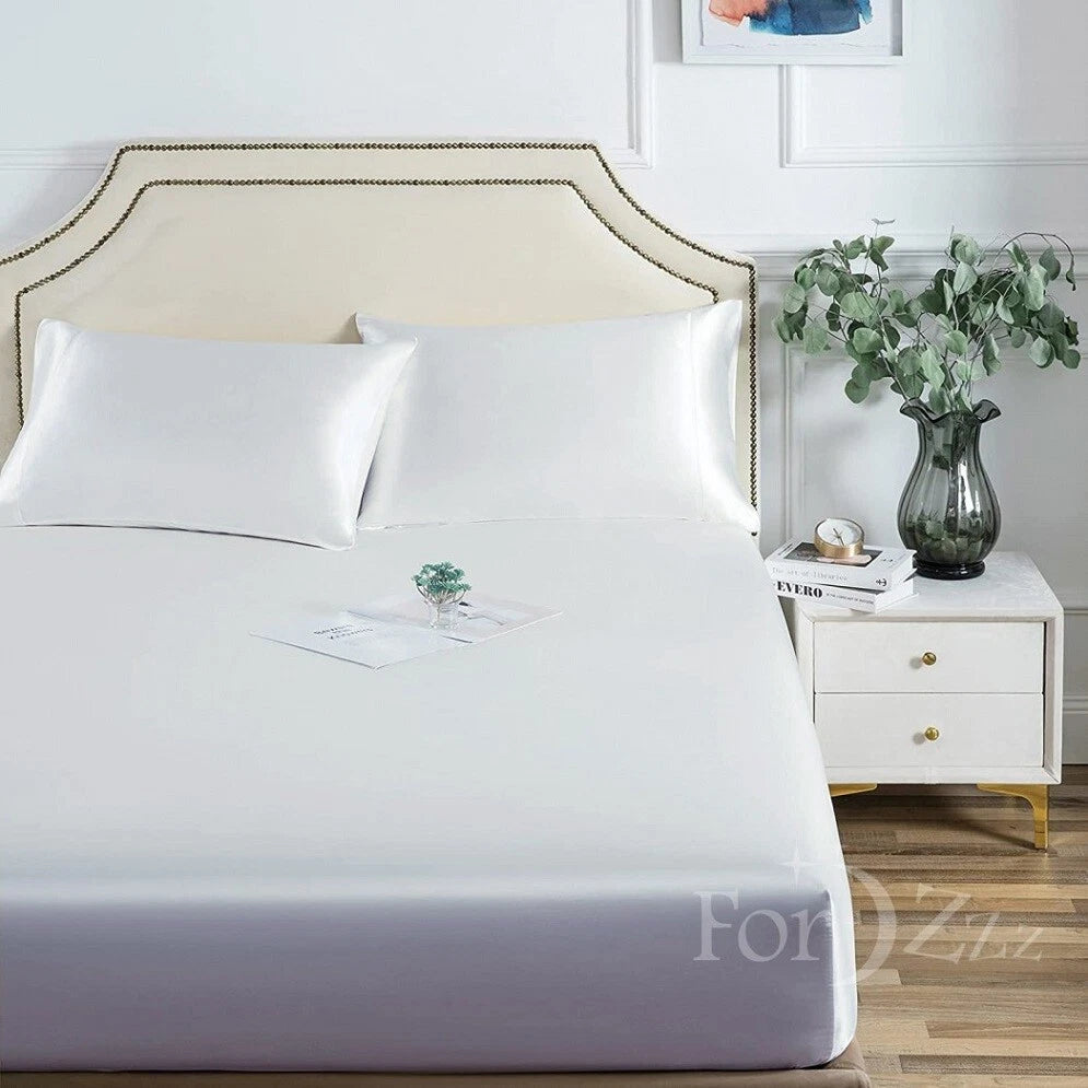 Hotel 2200TC Art Silk Satin fitted Pillowcases Sheet Set