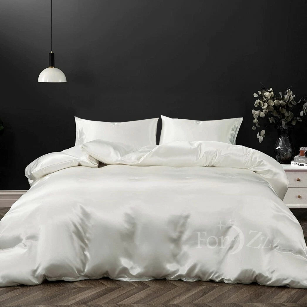 Hotel Silk Satin Quilt/Duvet Cover & Pillowcase Set